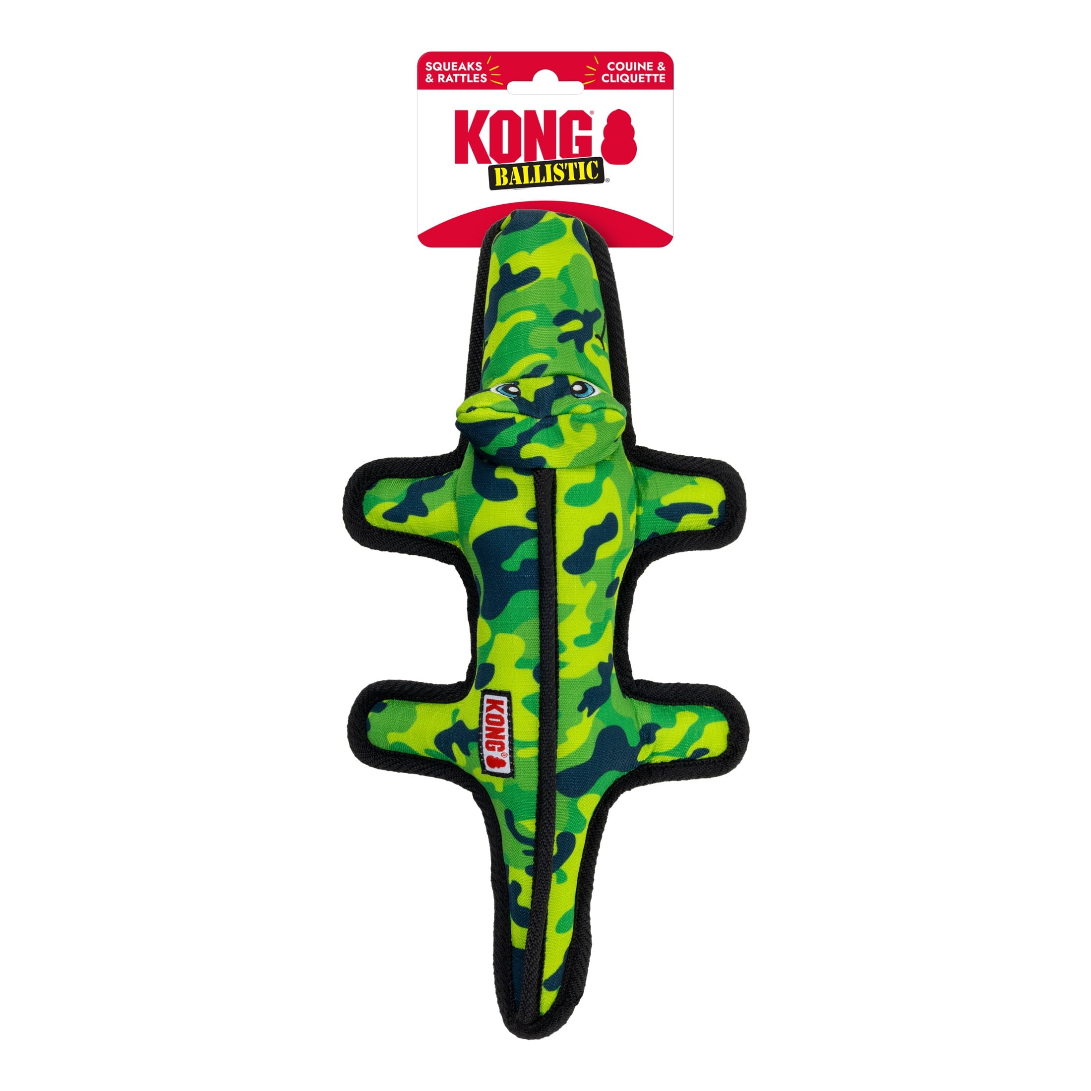 KONG® Ballistic® Durable Plush Squeaker Dog Toy - Alligator, Medium/Large