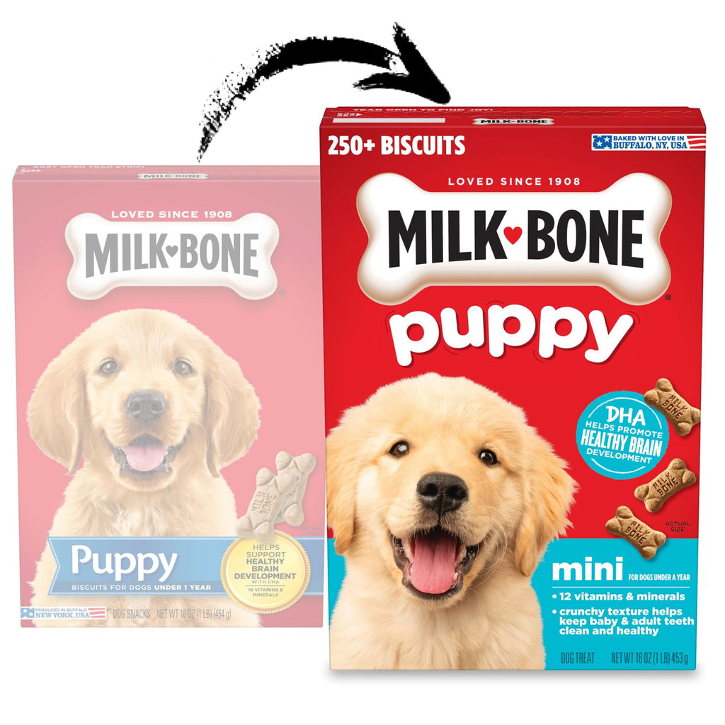 Milk Bone Puppy Original Biscuits - Dog Treats for Puppies, 16 oz Box - 6-Pack