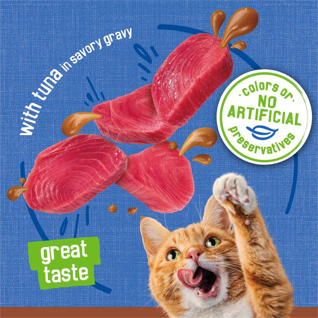 Purina Friskies Gravy Pate - Tuna, Wet Cat Food, 5.5 oz Can - 12-Pack
