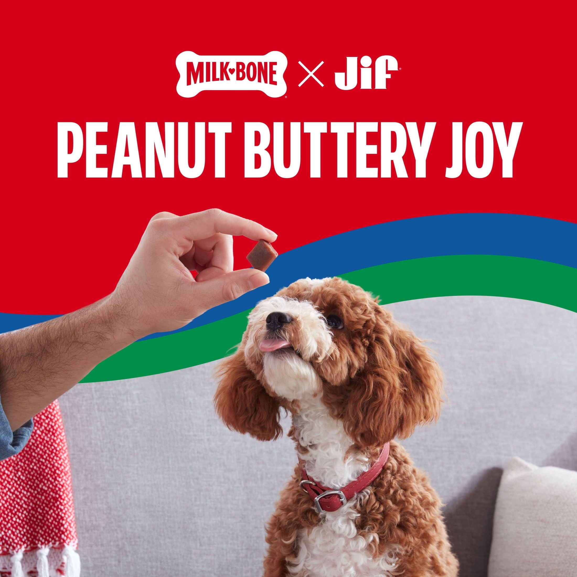 Milk Bone Peanut Buttery Bites - Soft Dog Treats With Jif Peanut Butter, 24 oz Bag