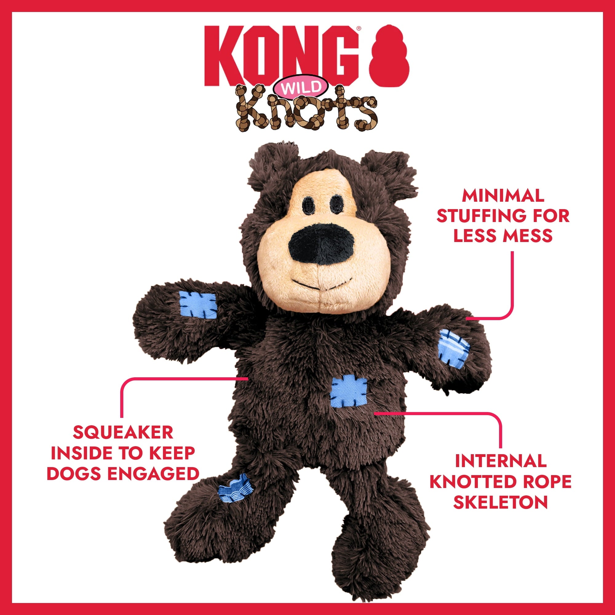 KONG® Wild Knots Internal Knotted Rope Skeleton Dog Toy - Bear, Medium/Large