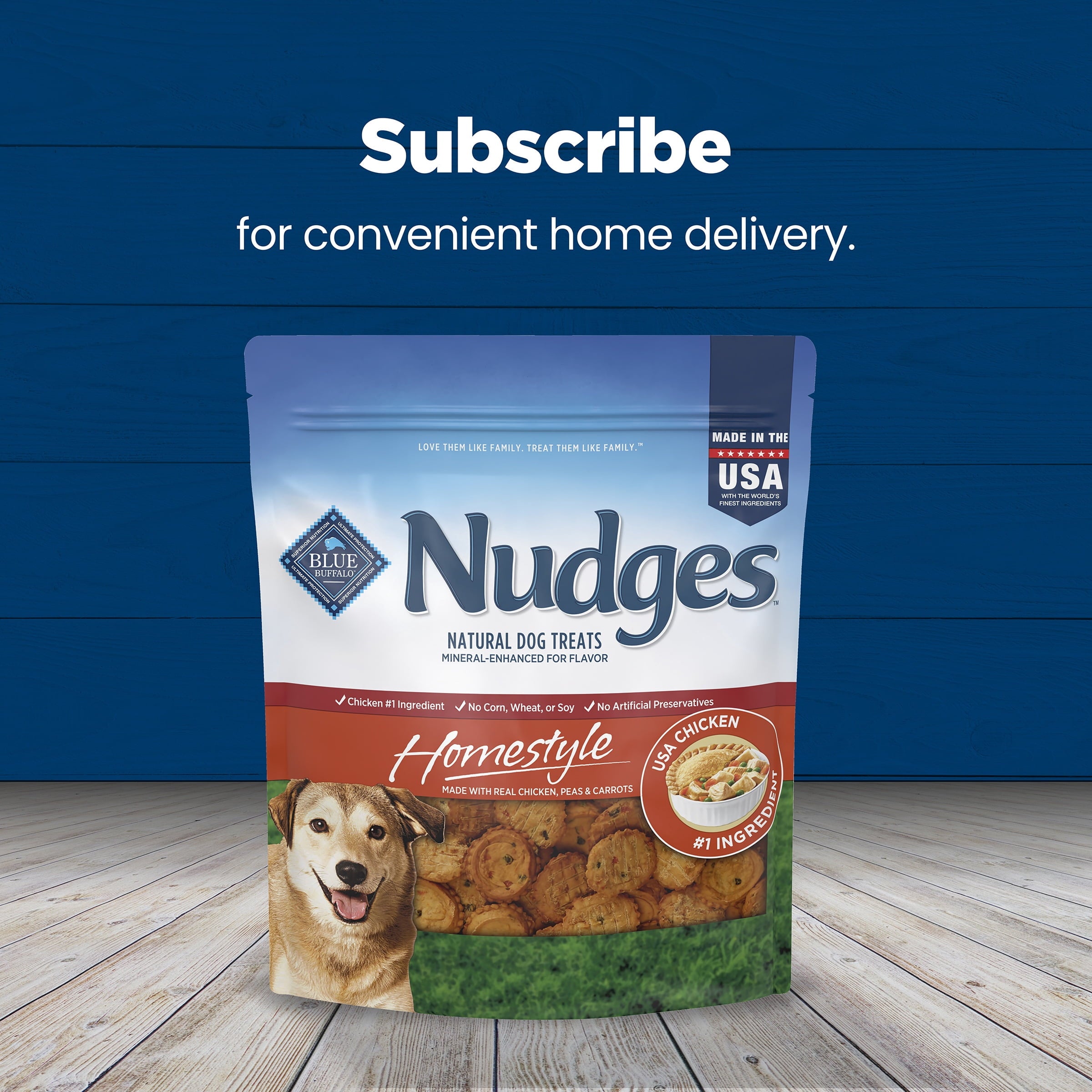 Blue Buffalo Nudges - Natural Dog Treats, Chicken Pot Pie Recipe, 28oz Bag