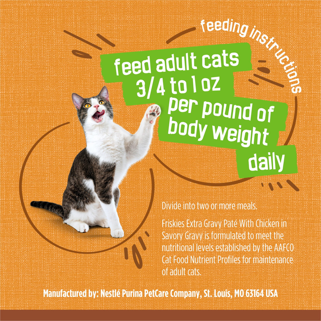 Purina Friskies Pate - Extra Gravy with Chicken, Wet Cat Food, 5.5 oz Can