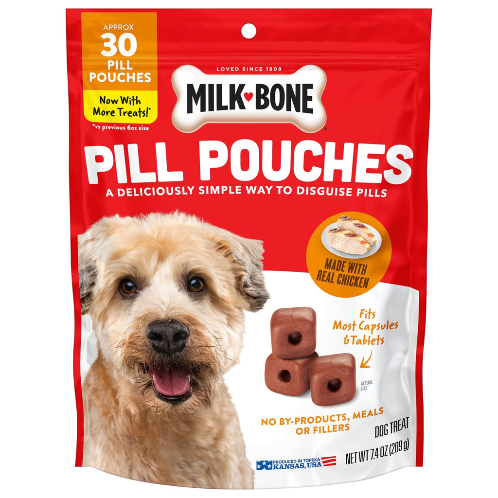 Milk Bone Pill Pouches Dog Treats With Real Chicken - 30 Count Bag - 2-Pack