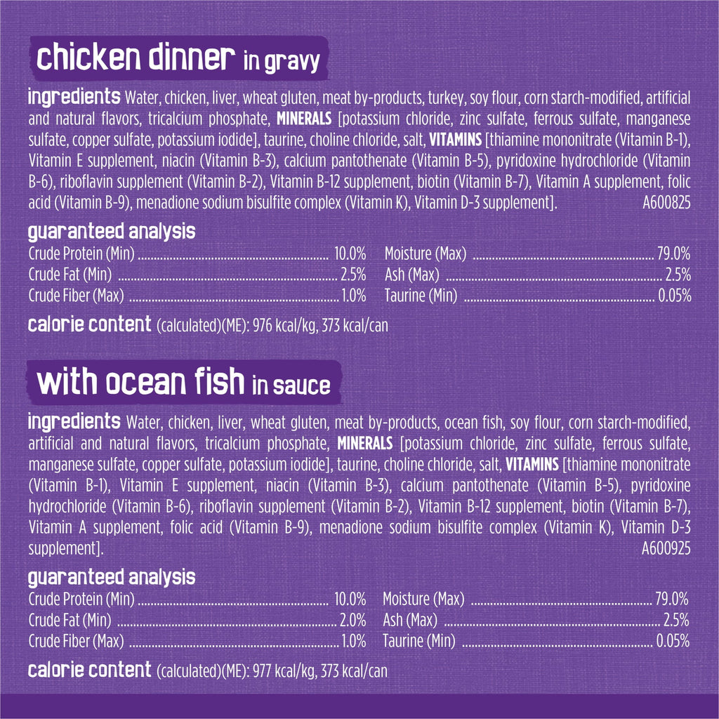 Purina Friskies Meaty Bits Ocean Fish & Chicken Dinner Flavor Chunks Wet Cat Food Variety Pack - 13.5 oz Cans (12 Pack)