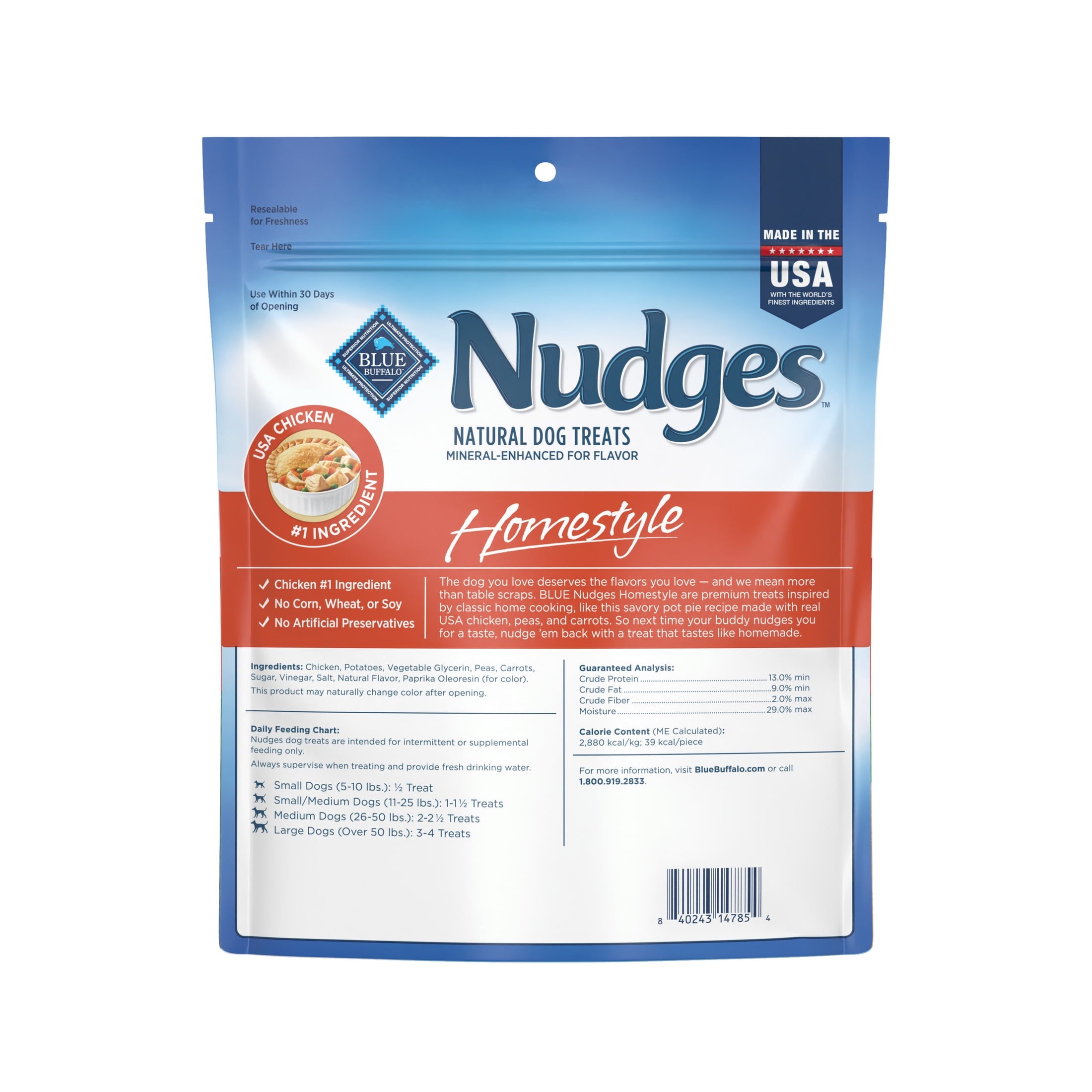 Blue Buffalo Nudges Homestyle Natural Dog Treats Made with Real Chicken - 16-oz. Bag