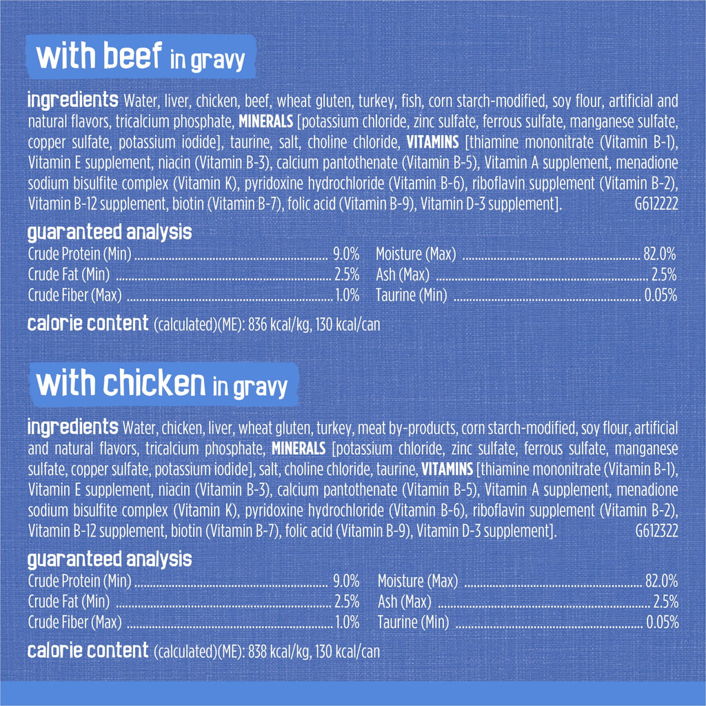 Purina Friskies Gravy Shreds - Beef, Chicken, Turkey and Cheese, Wet Cat Food, 5.5 oz Can - 2-Pack