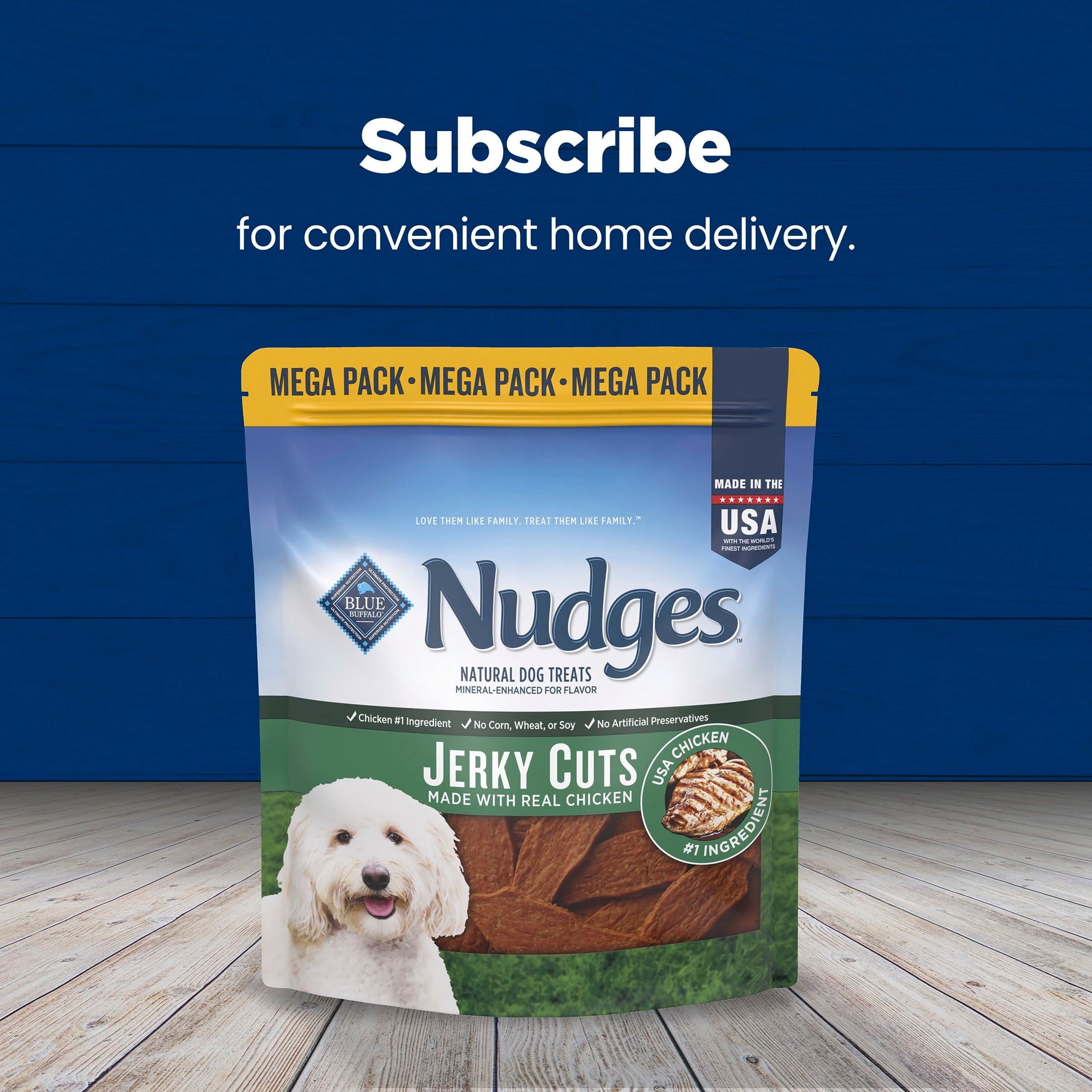 Blue Buffalo Nudges Jerky Cuts - Natural Dog Treats, Chicken Jerky, 44oz Bag