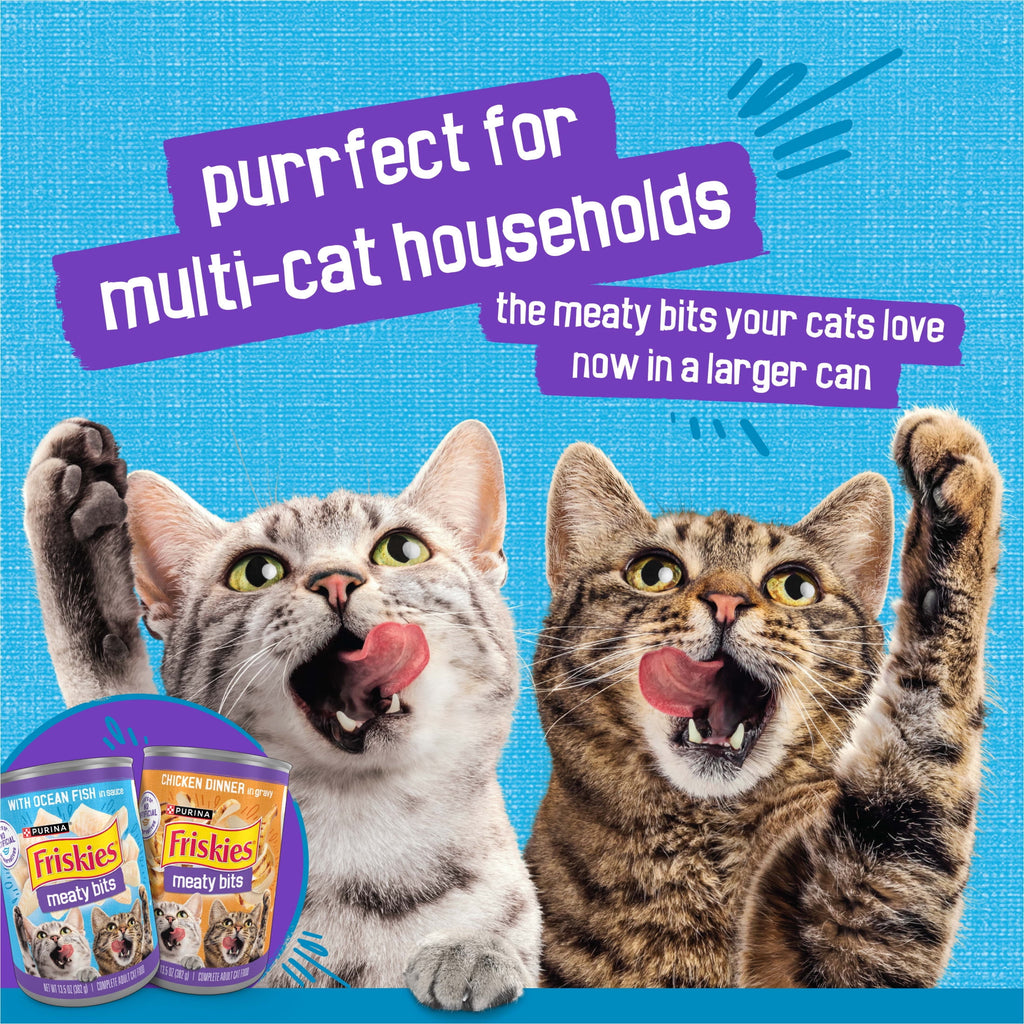 Purina Friskies Meaty Bits with Ocean Fish in Sauce Wet Cat Food - 13.5 oz Can