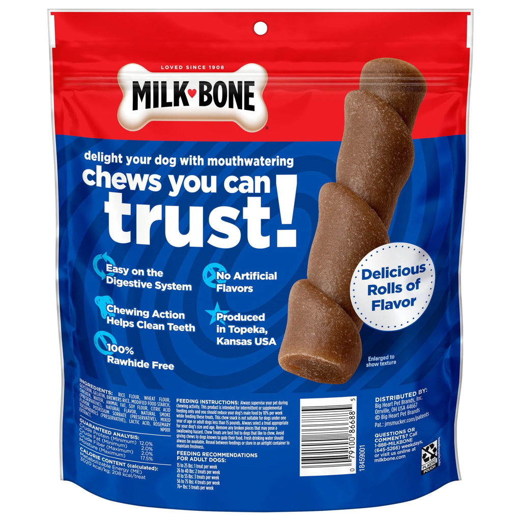 Milk Bone Flavor Rolls Chicken Doodle Dandy Rawhide Free Dog Treats With Chicken - 5 Count Bag - 2-Pack