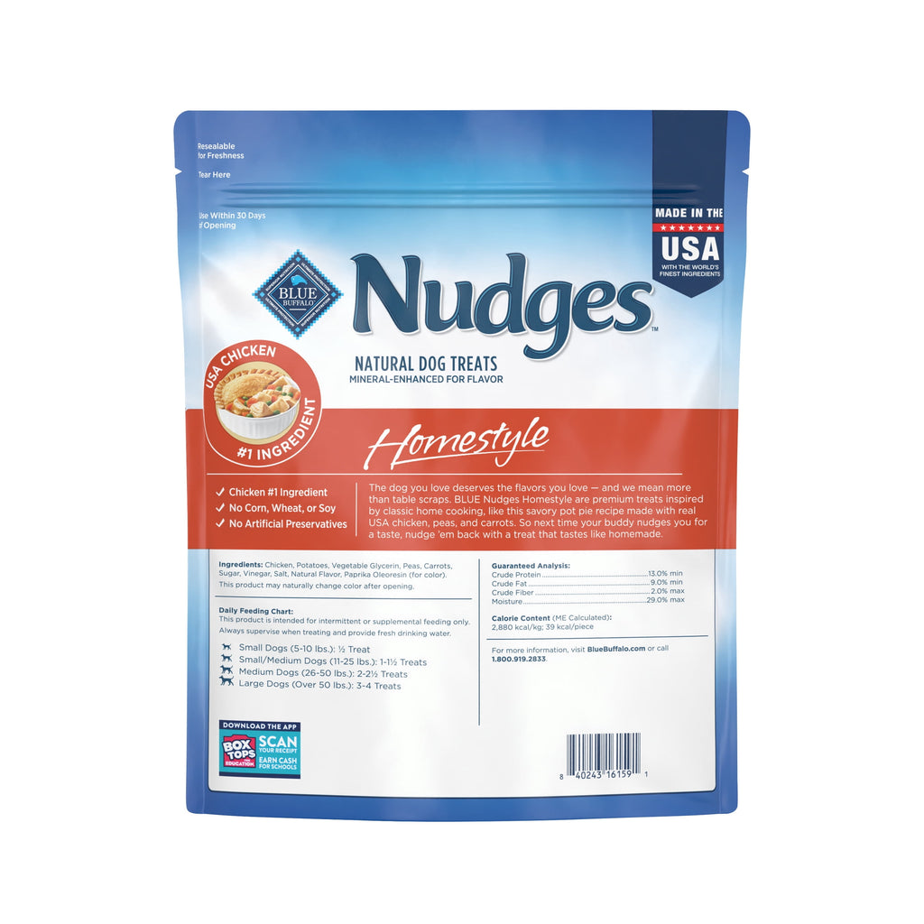 Blue Buffalo Nudges - Natural Dog Treats, Chicken Pot Pie Recipe, 28oz Bag