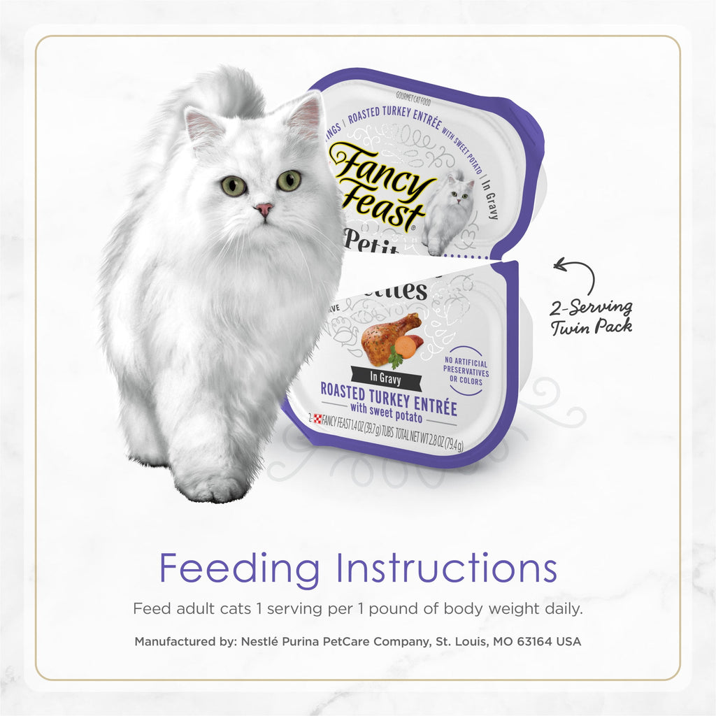 Purina Fancy Feast Petites With Roasted Turkey Entrée with Sweet Potato in Gravy Gourmet Wet Cat Food Pate