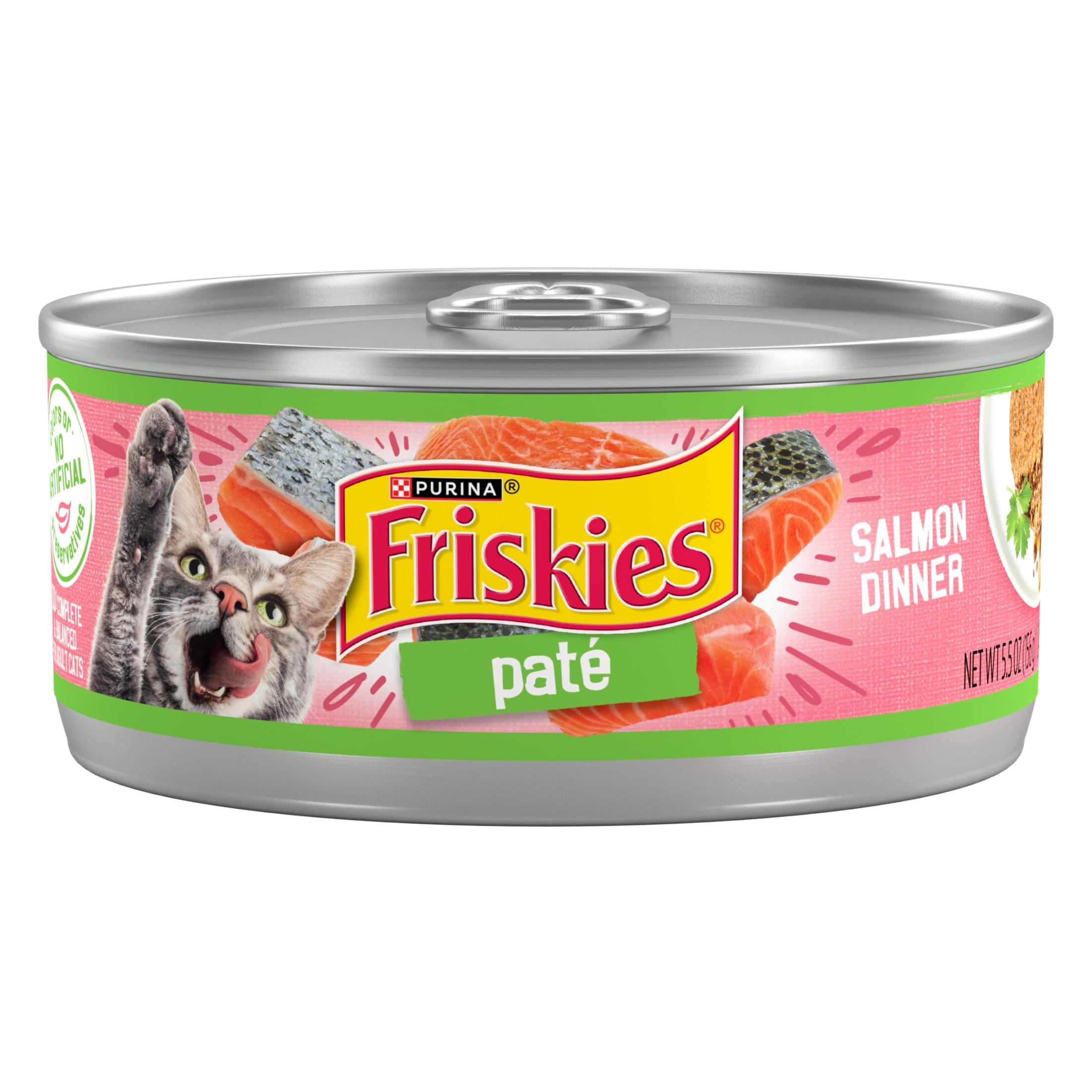Purina Friskies Pate - Salmon, Wet Cat Food, 5.5 oz Can - 6-Pack