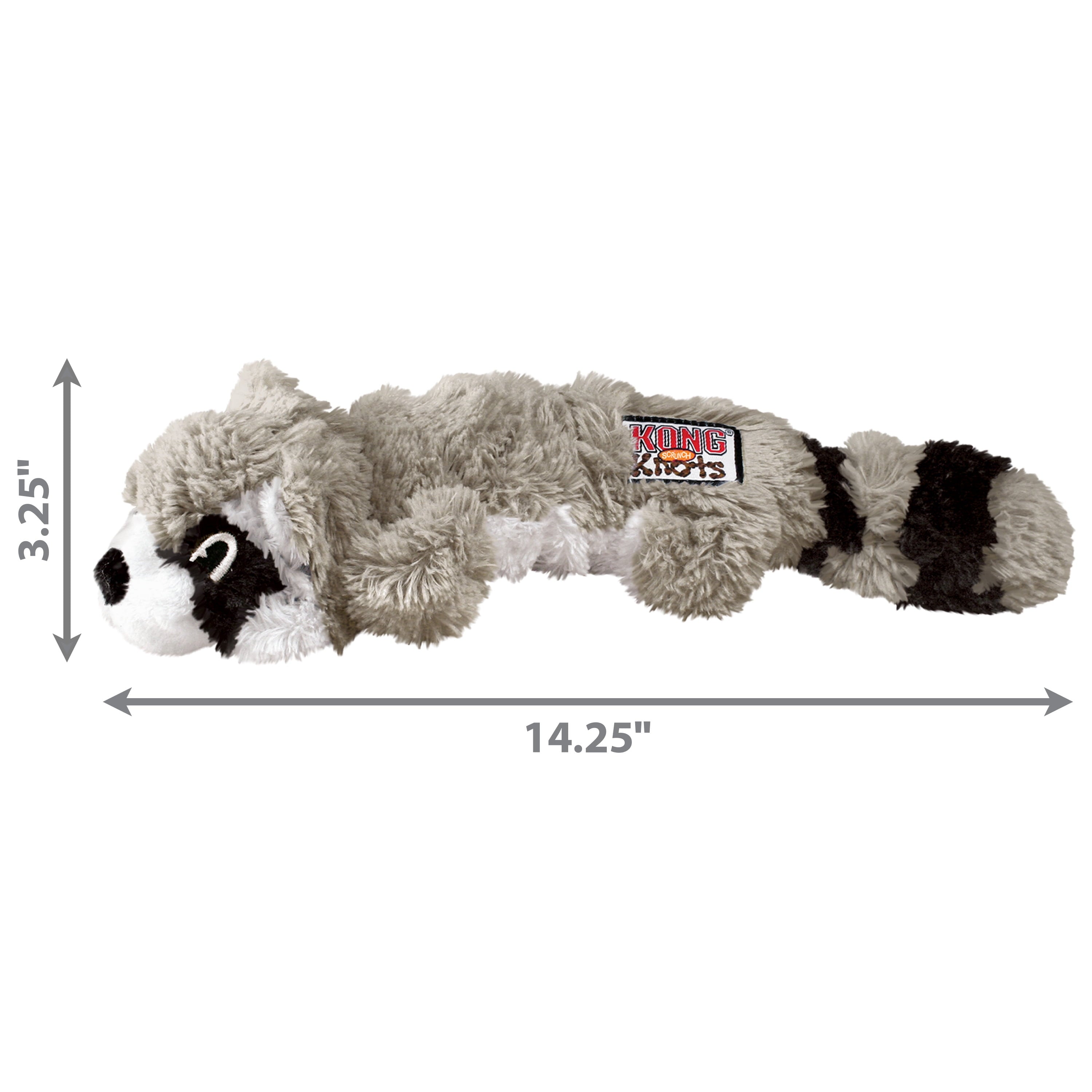KONG® Scrunch Knots Stuffing Free Dog Toy - Racoon, Medium/Large