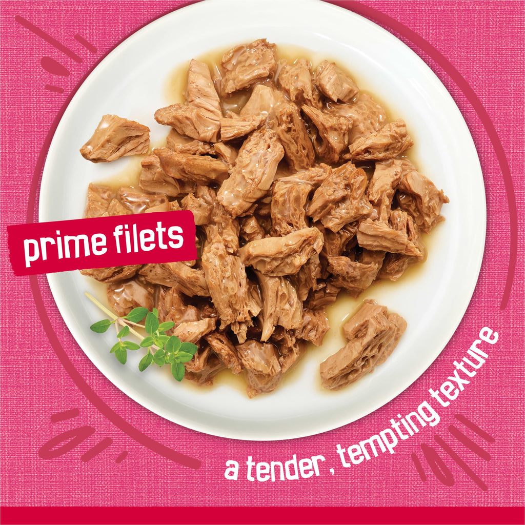 Purina Friskies Prime Filets - Salmon and Beef in Sauce, Wet Cat Food, 5.5 oz Can - 12-Pack