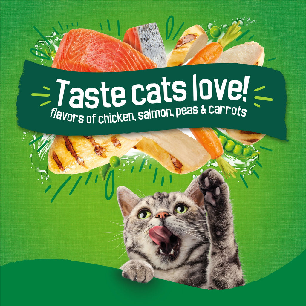 Purina Friskies Indoor Delights Dry Cat Food Flavors of Chicken - Salmon, Peas, and Carrots, 3.15 lb Bag