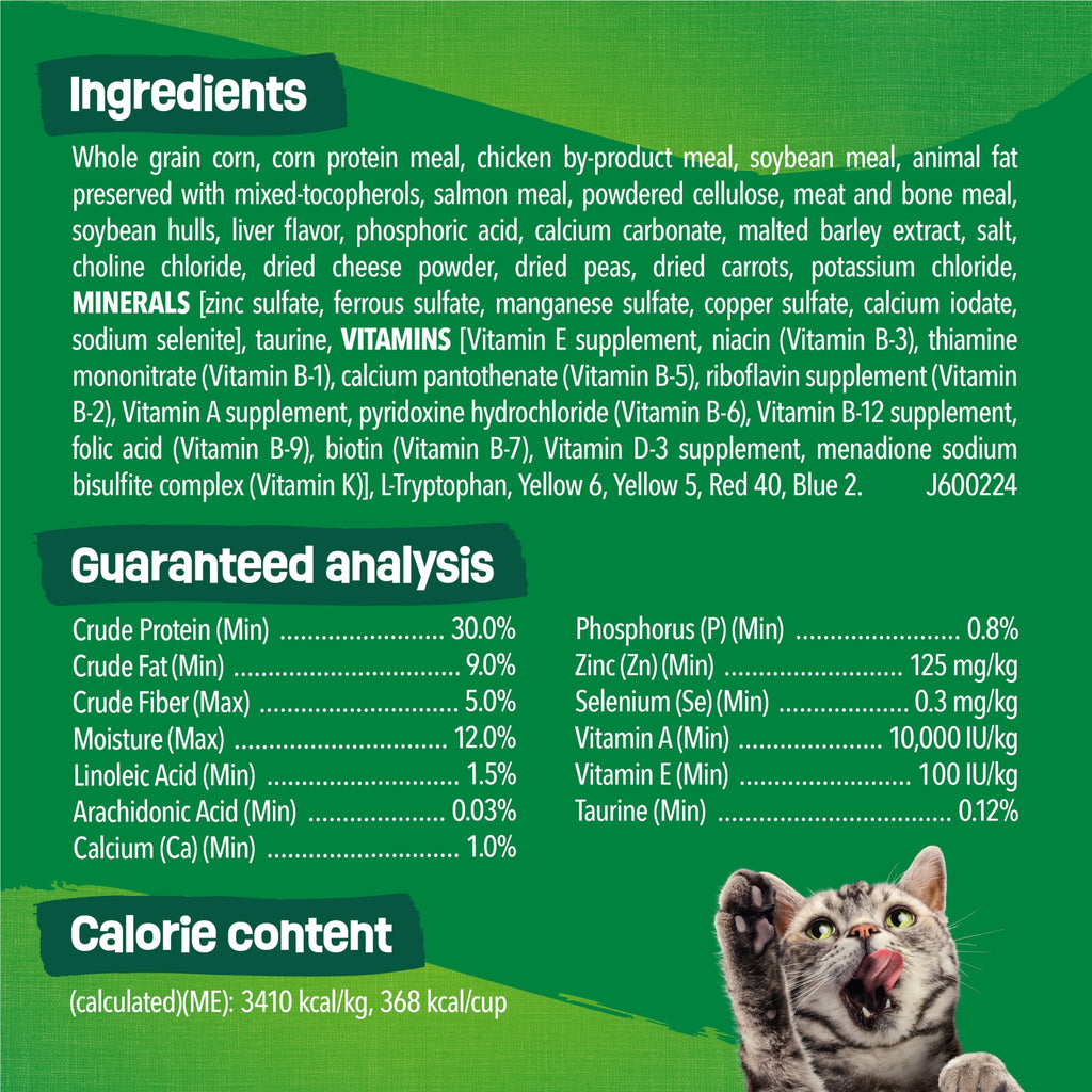 Purina Friskies Indoor Delights Dry Cat Food Flavors of Chicken - Salmon, Peas, and Carrots, 3.15 lb Bag - 3-Pack