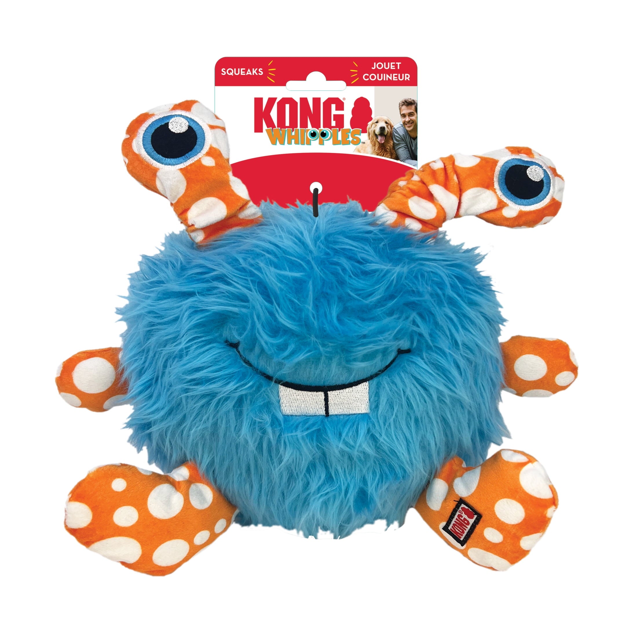 KONG® Whipples Squeaker Oversized Plush Dog Toy - Blue, Extra Large