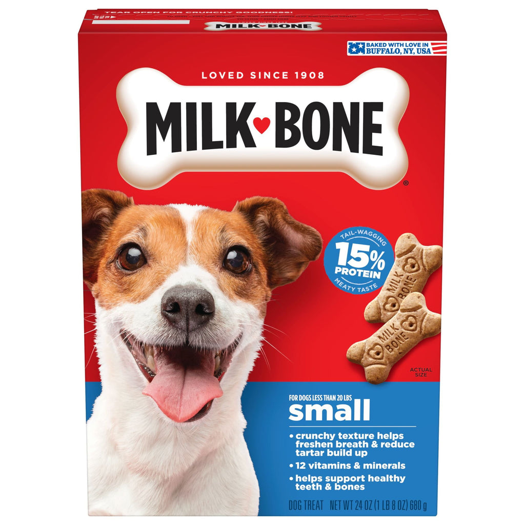 Milk Bone Original Small Dog Biscuits - Original Beef Flavor Dog Treats for Small Dogs, 24 oz Box