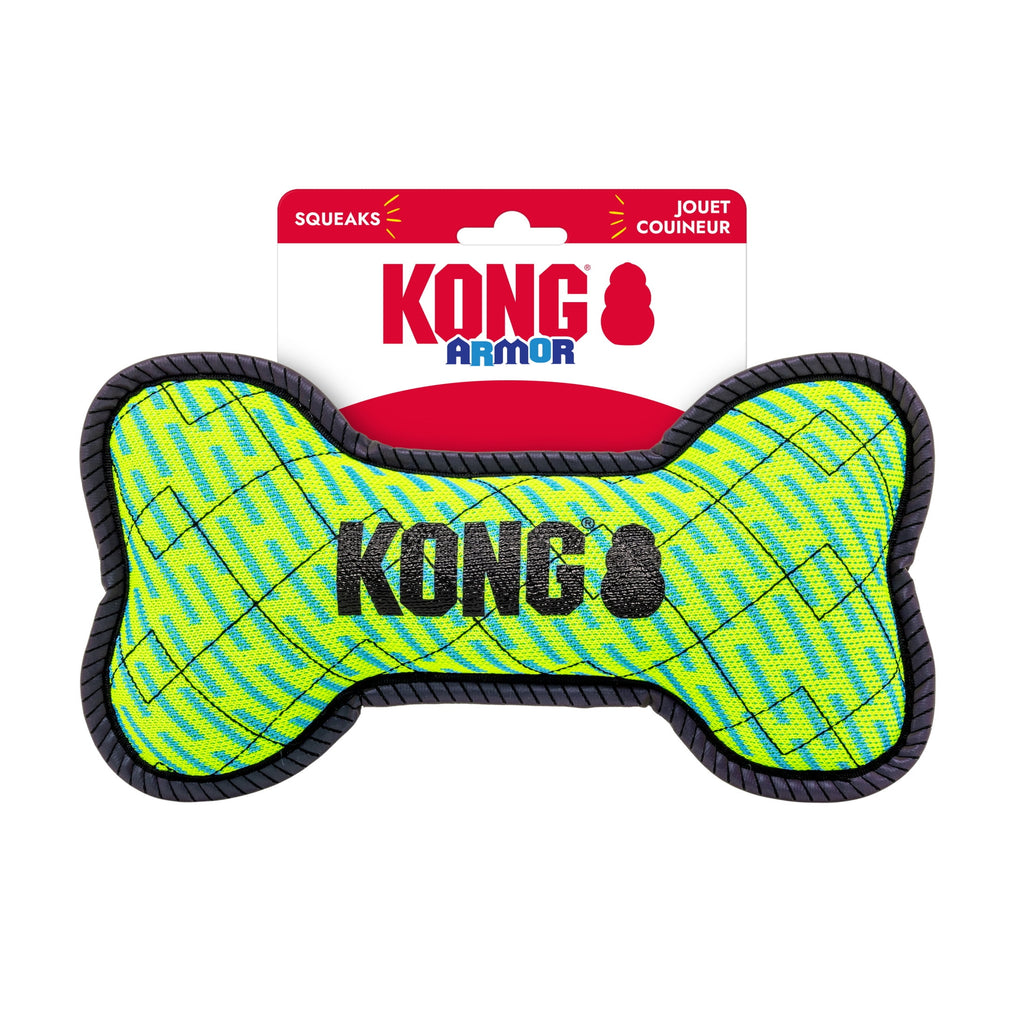 KONG® Armor® Bone Durable Dog Plush Dog Toy - Medium, Green