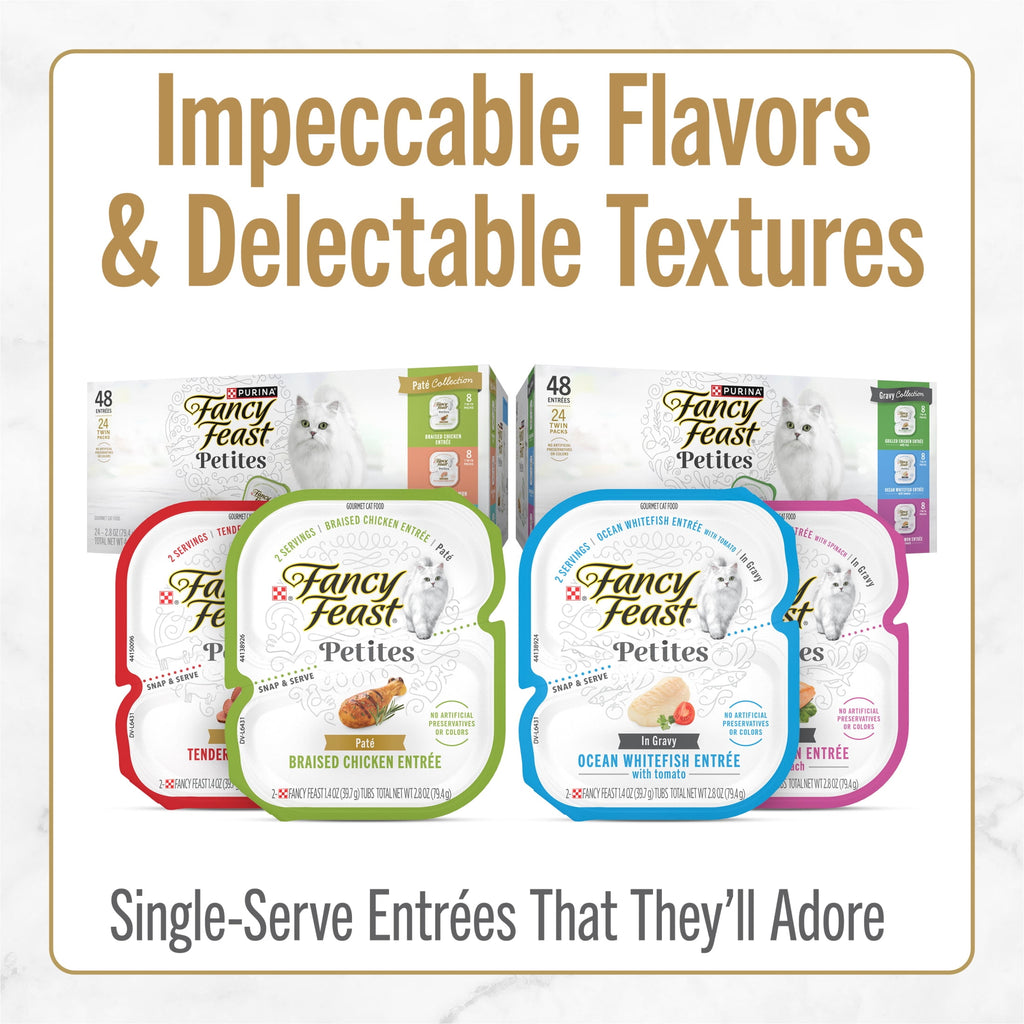 Purina Fancy Feast Petites With Roasted Turkey Entrée with Sweet Potato in Gravy Gourmet Wet Cat Food Pate