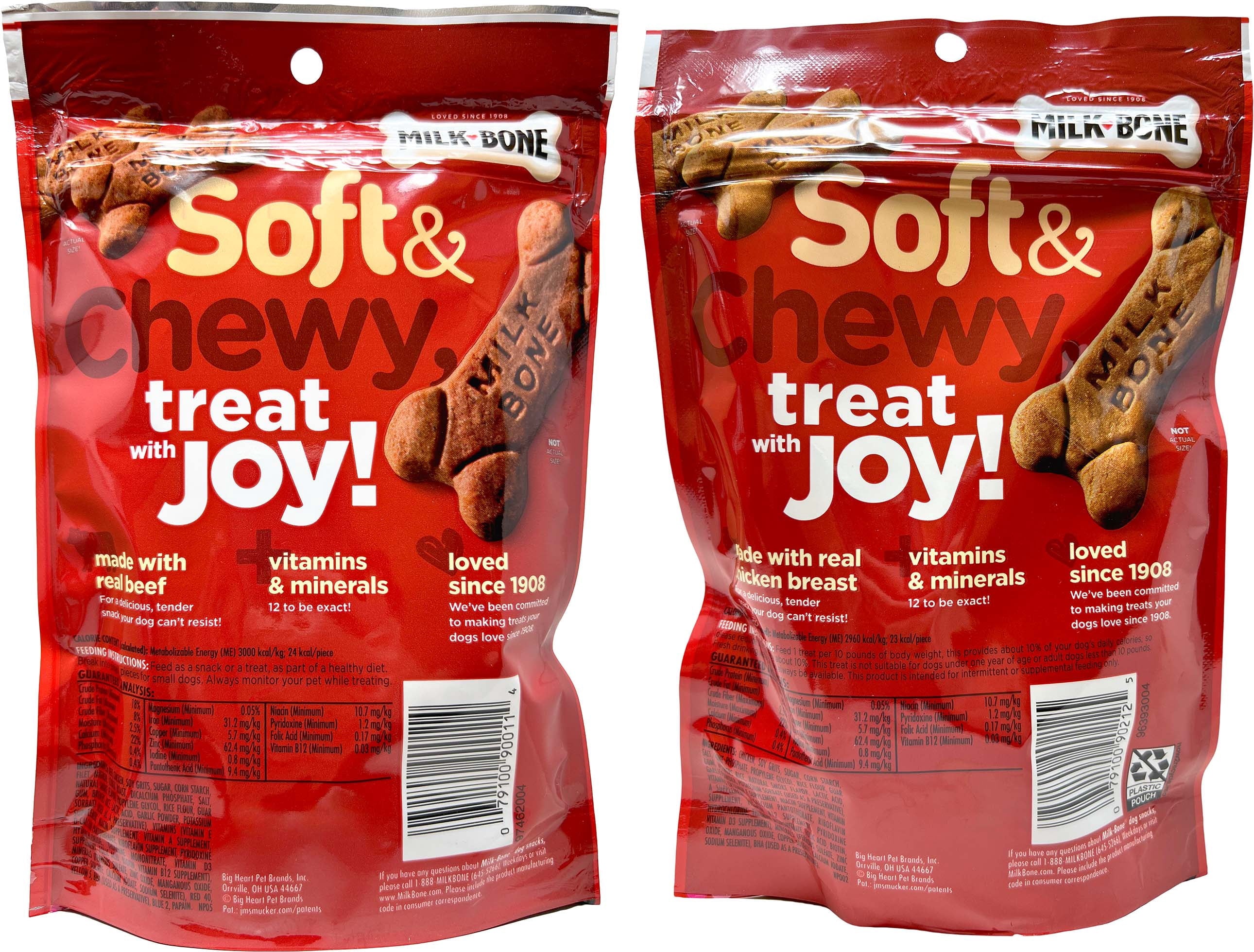Milk-Bone Soft & Chewy Dog Treats Variety 2-Pack - Beef Filet Mignon & Chicken Flavors - MerlinsMart & Percy Loves Pal Furresher