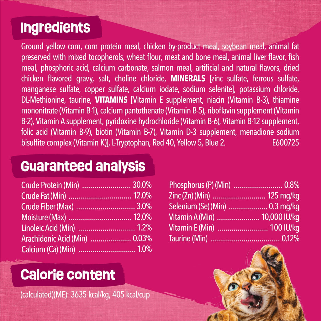 Purina Friskies Gravy Swirlers Dry Cat Food Flavors of Chicken - Salmon and Gravy, 3.15 lb Bag