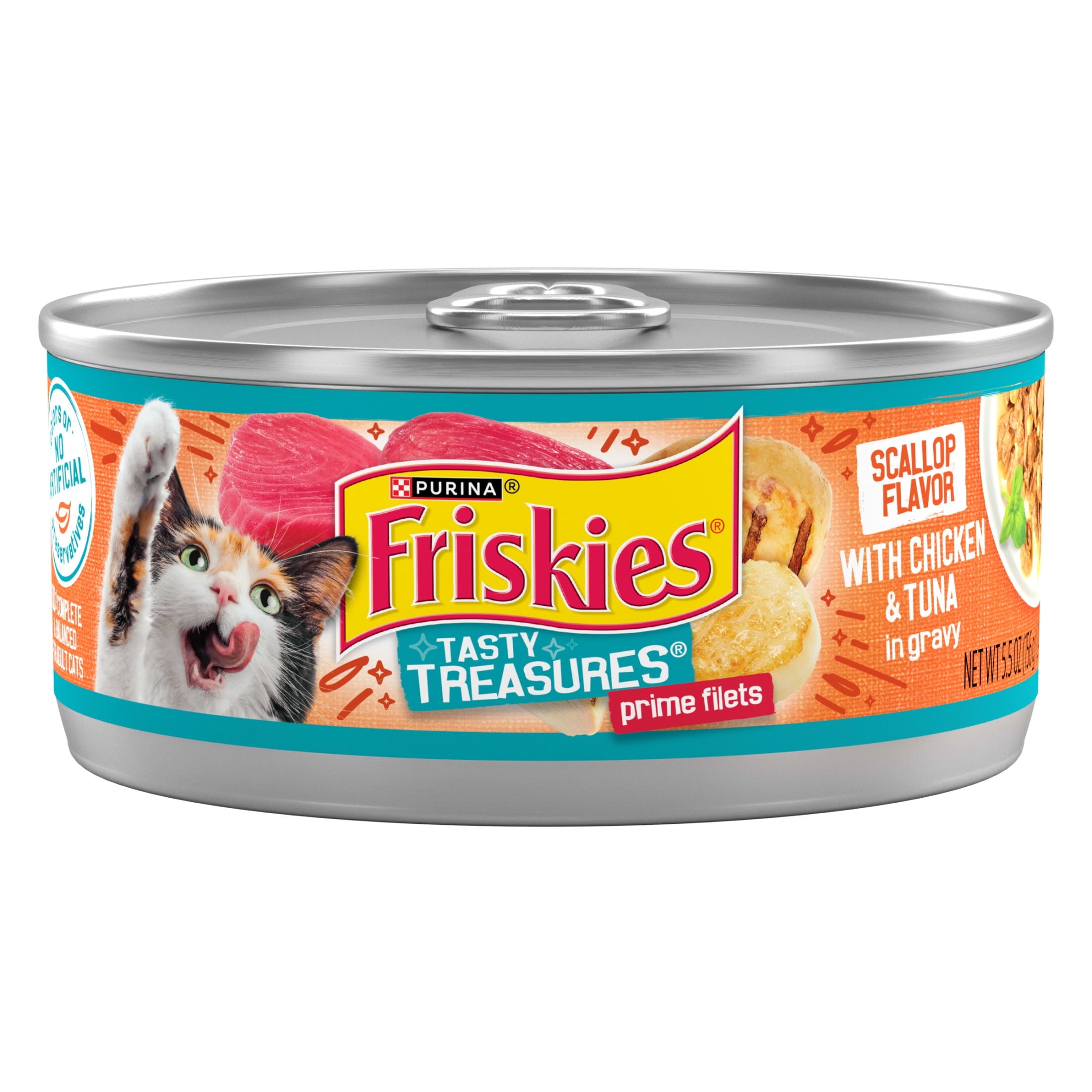 Purina Friskies Chicken and Tuna - Wet Cat Food, 5.5 oz Cans - 24-Pack