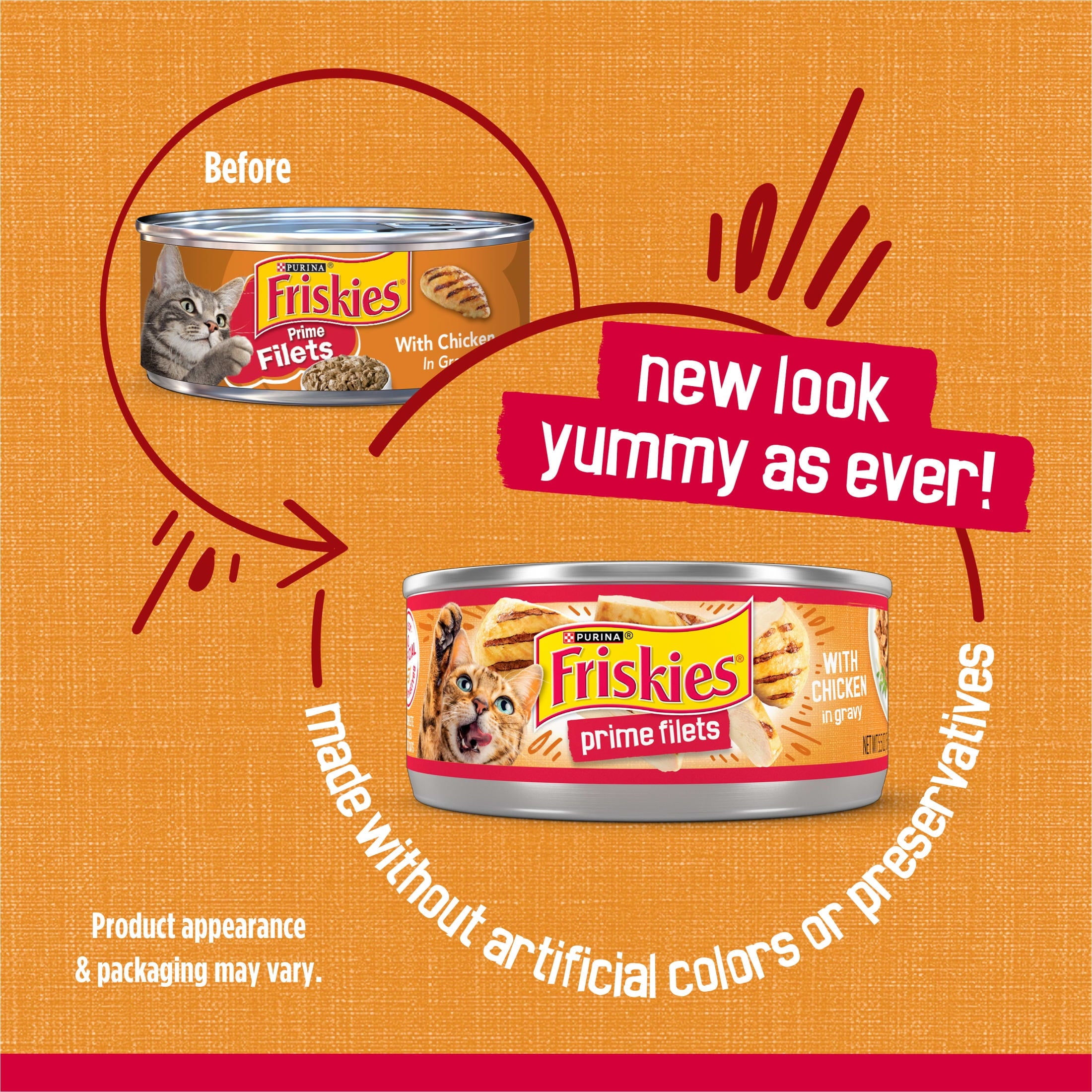 Purina Friskies Prime Filet - Chicken in Gravy, Wet Cat Food, 5.5 oz Can - 12-Pack