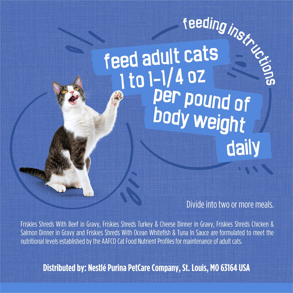 Purina Friskies Shreds Variety Pack - Wet Cat Food, 5.5 oz Cans