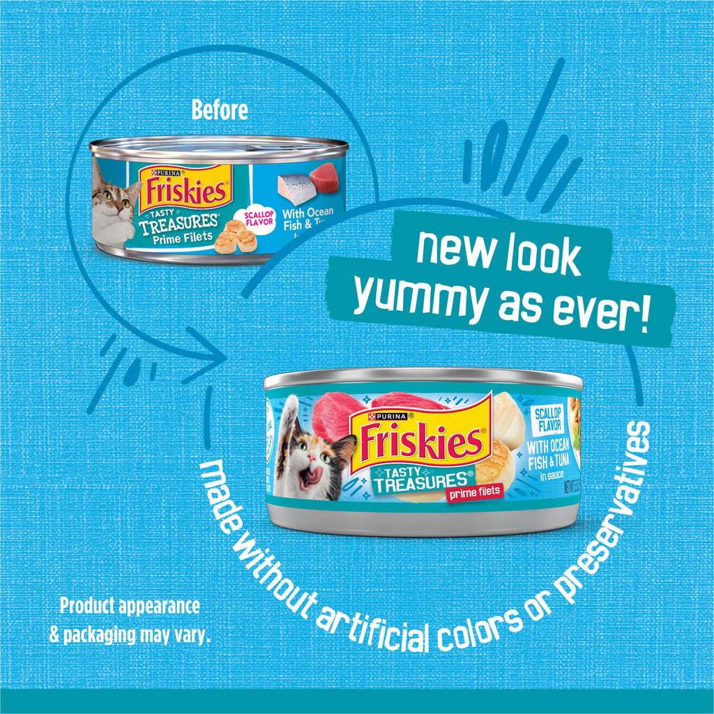 Purina Friskies Tasty Treasures Prime Filets - Tuna, Wet Cat Food, 5.5 oz Cans - 12-Pack