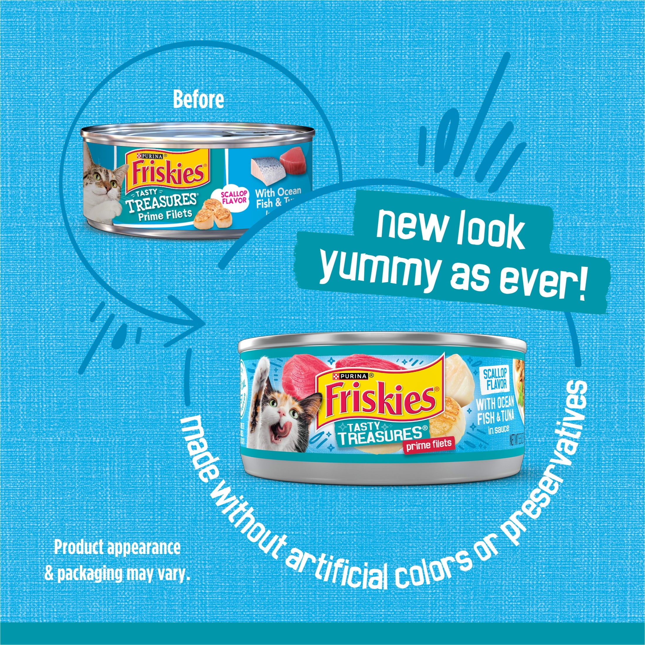 Purina Friskies Tasty Treasures Prime Filets - Tuna, Wet Cat Food, 5.5 oz Cans - 12-Pack